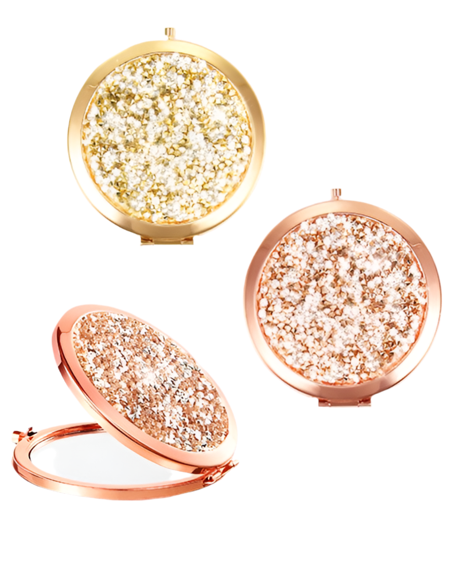 Cosmetic Compact Rhinestone Mirror- Build a Box