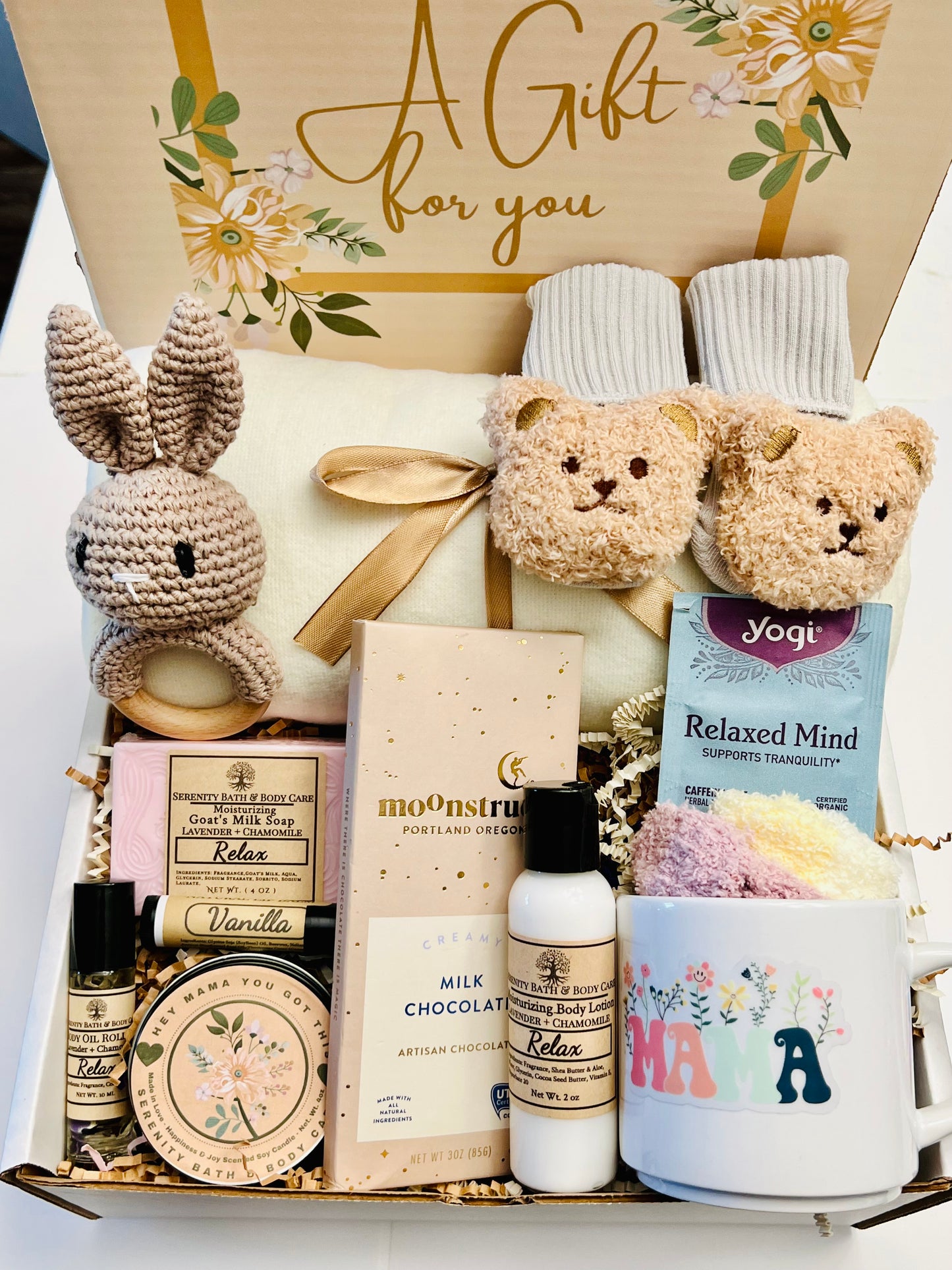 New Mom and New Baby Spa Gift Box, Self Care Package for Her, New Parents Gift Basket, New Mom Gift Basket, Congrats New Mom Gift