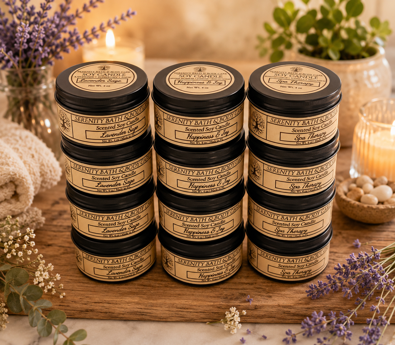 Bulk Scented Soy Candles| 4oz Wholesale Candles -Set of 12