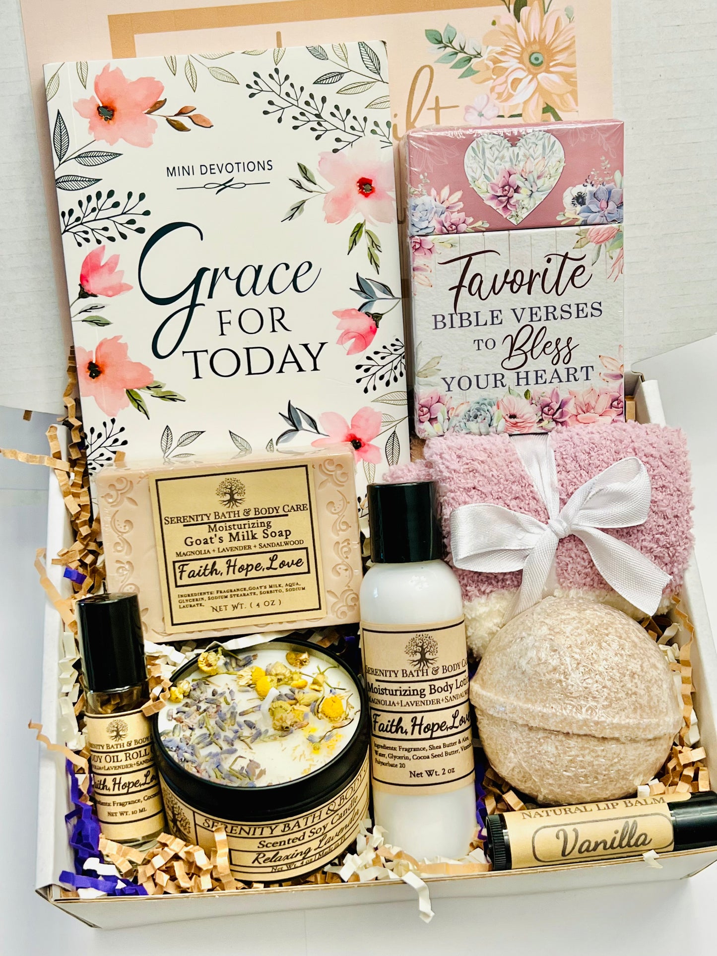 Christian Spa Gift Box, Hope for Today & Grace for Today Devotional Book, Inspirational Gift for Women, Christmas Gift for Her, Self Care Gift, Birthday Gift for her, Christian Gifts