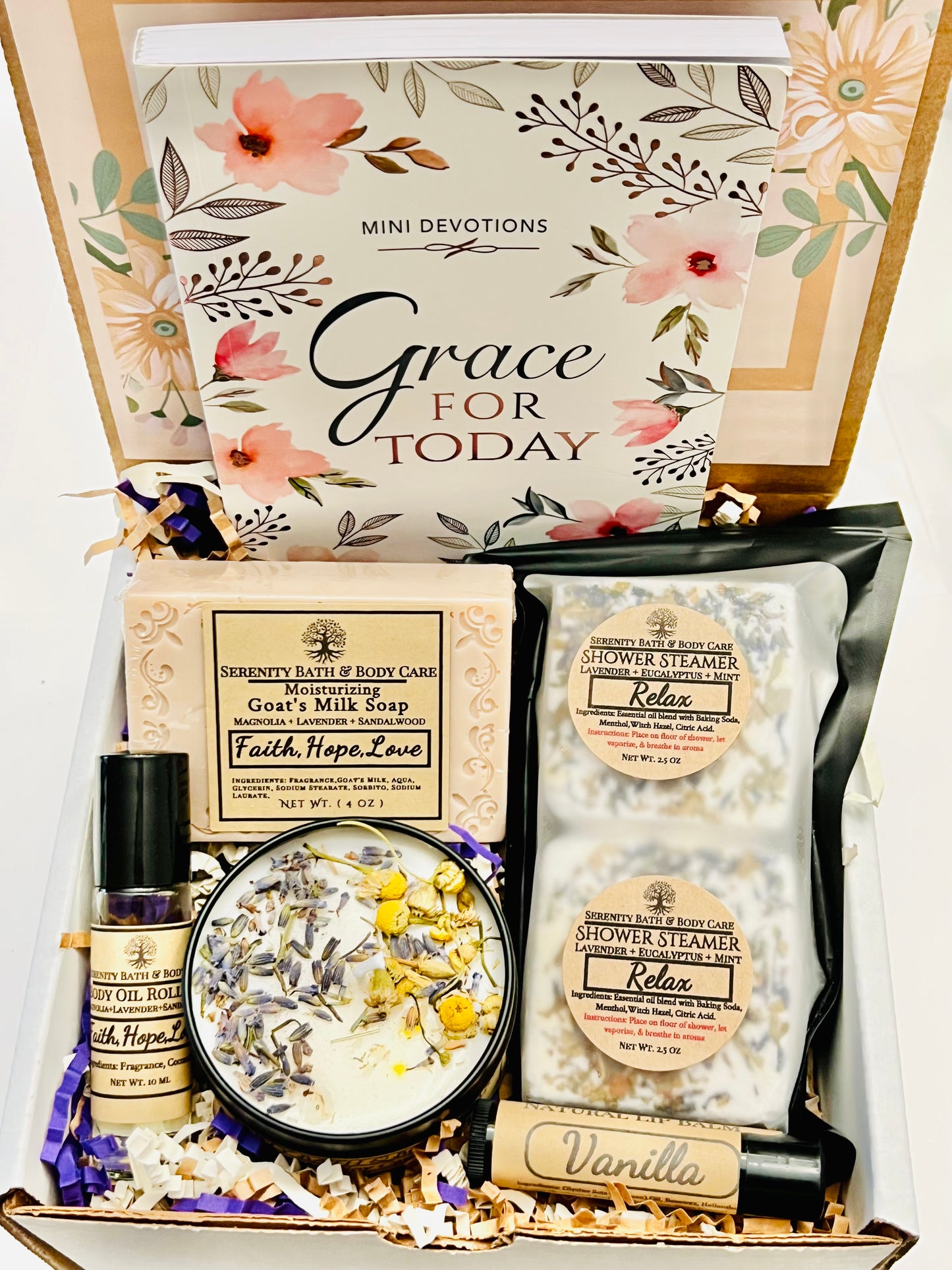 Christian Spa Gift Box, Hope for Today & Grace for Today Devotional Book, Inspirational Gift for Women, Self Care Gift Box, Christmas Gift for Her, Thinking of you Gift, Birthday Gift for her, Christian Gifts