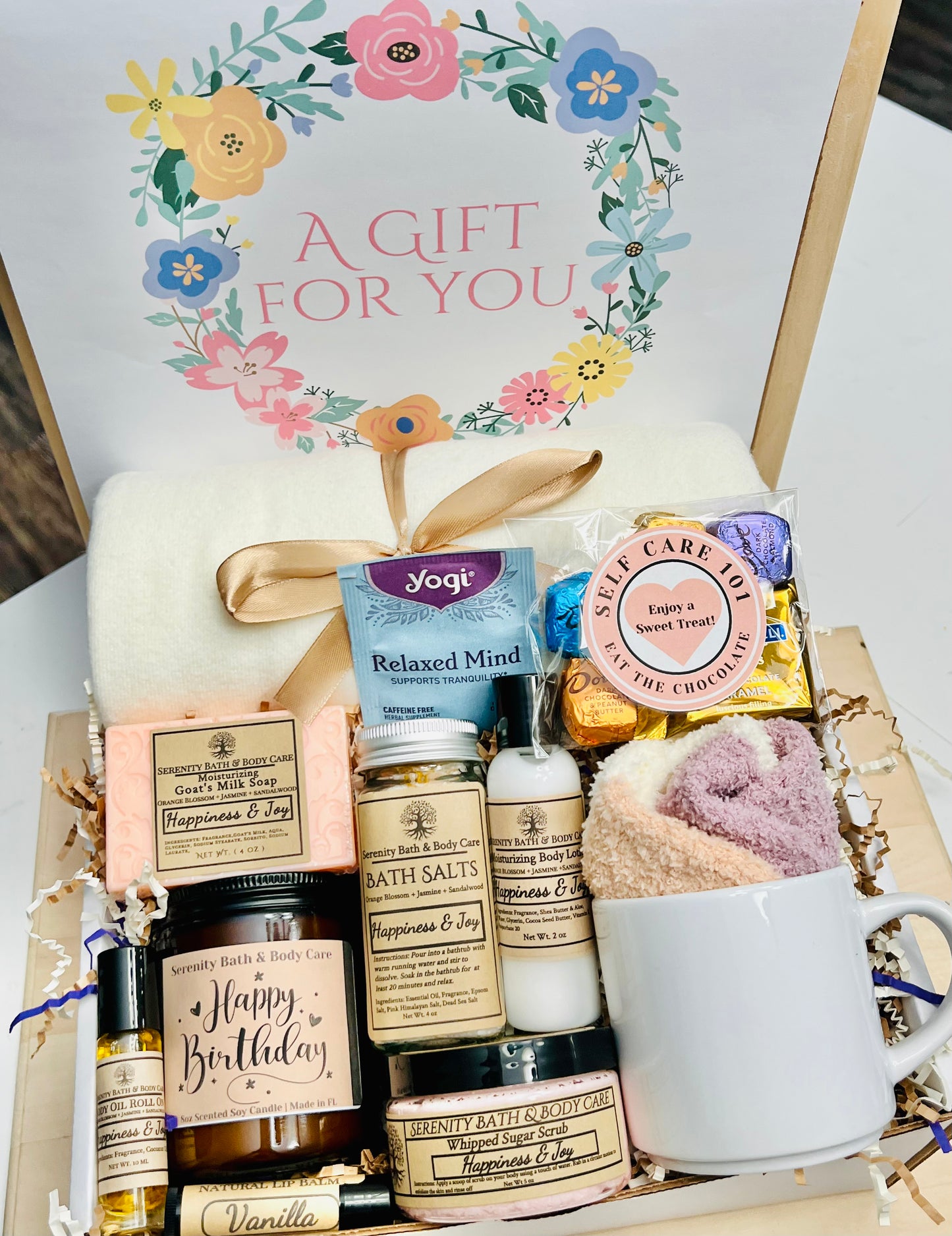 Birthday Spa Gift Box for Her, Mom Birthday Gift, Self Care Package, Thank you Gift, Thinking of you, Relaxation Birthday Gift Box, Pamper Gift Box for Women