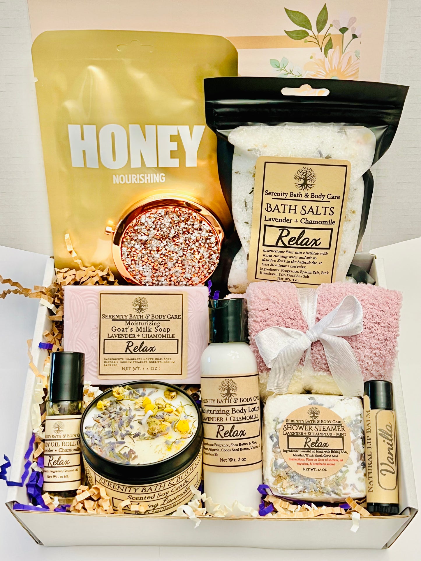 1-A Self Care Package for Women, Relaxation Spa Gift Box, Pamper Gift Basket, Birthday Gift for Her, Gift for Mom