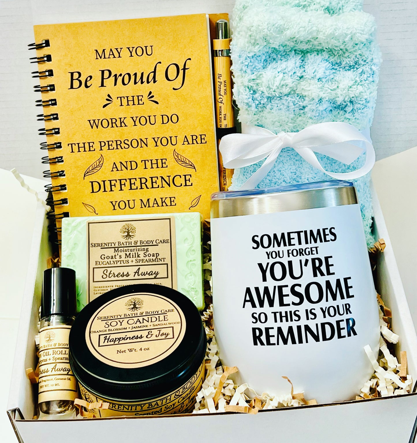 employee appreciation gift, thank you gift, coworker gift box, inspirational gift, spa gift basket, employee gift ideas, christmas gift for employees, new hire gifts, new job gifts, birthday gift for employee, boss gift, entrepreneur gifts, congrats gift,