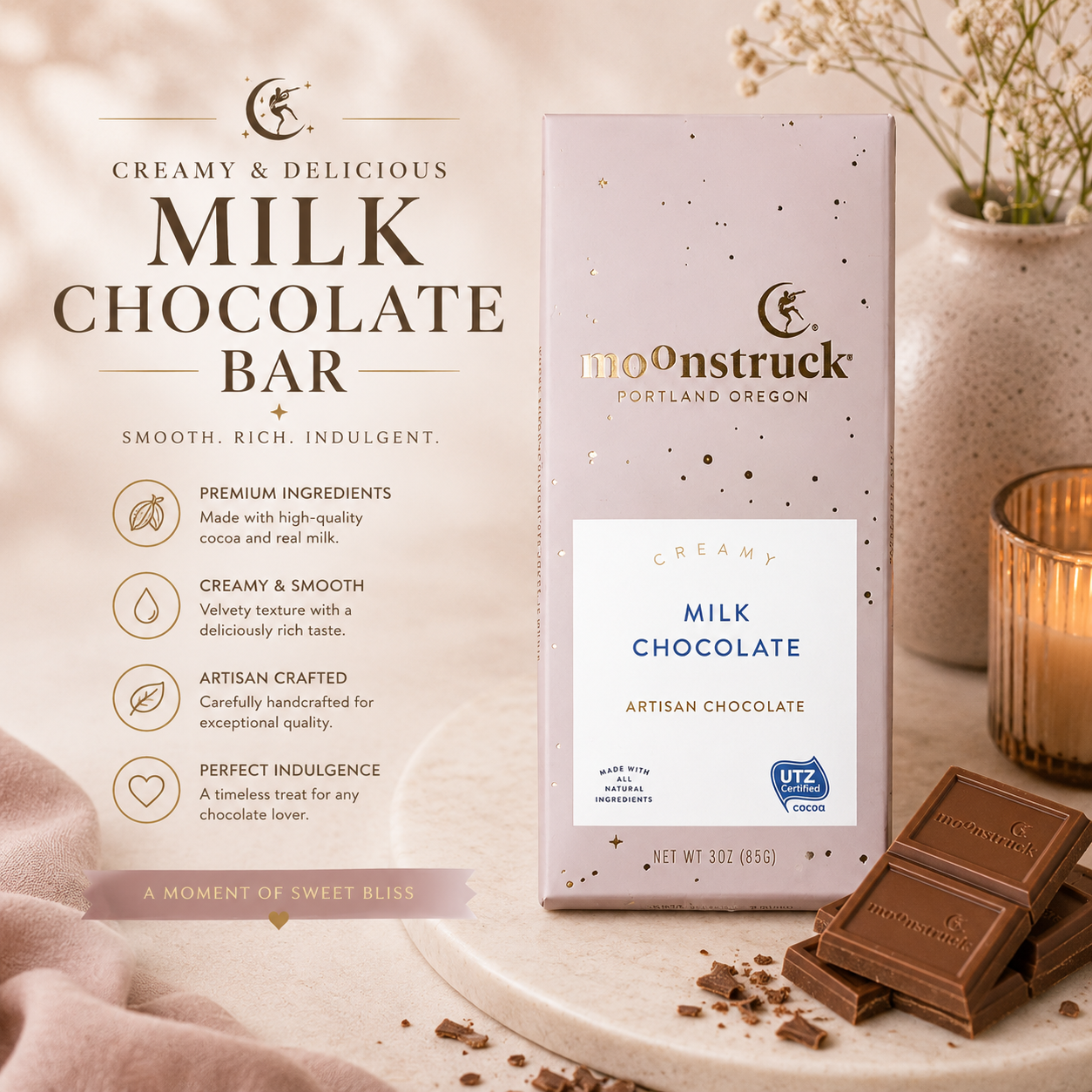 Creamy Milk Chocolate Bar 3oz -Build a Box Add On