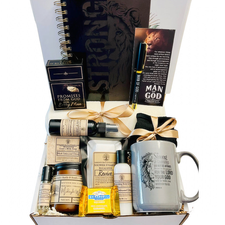 Man of God Christian Gift Box, Men Gifts, Father's Day Gift, Birthday Gift for Husband, Boyfriend, Son, Christmas Gift for Men, Dad Gift