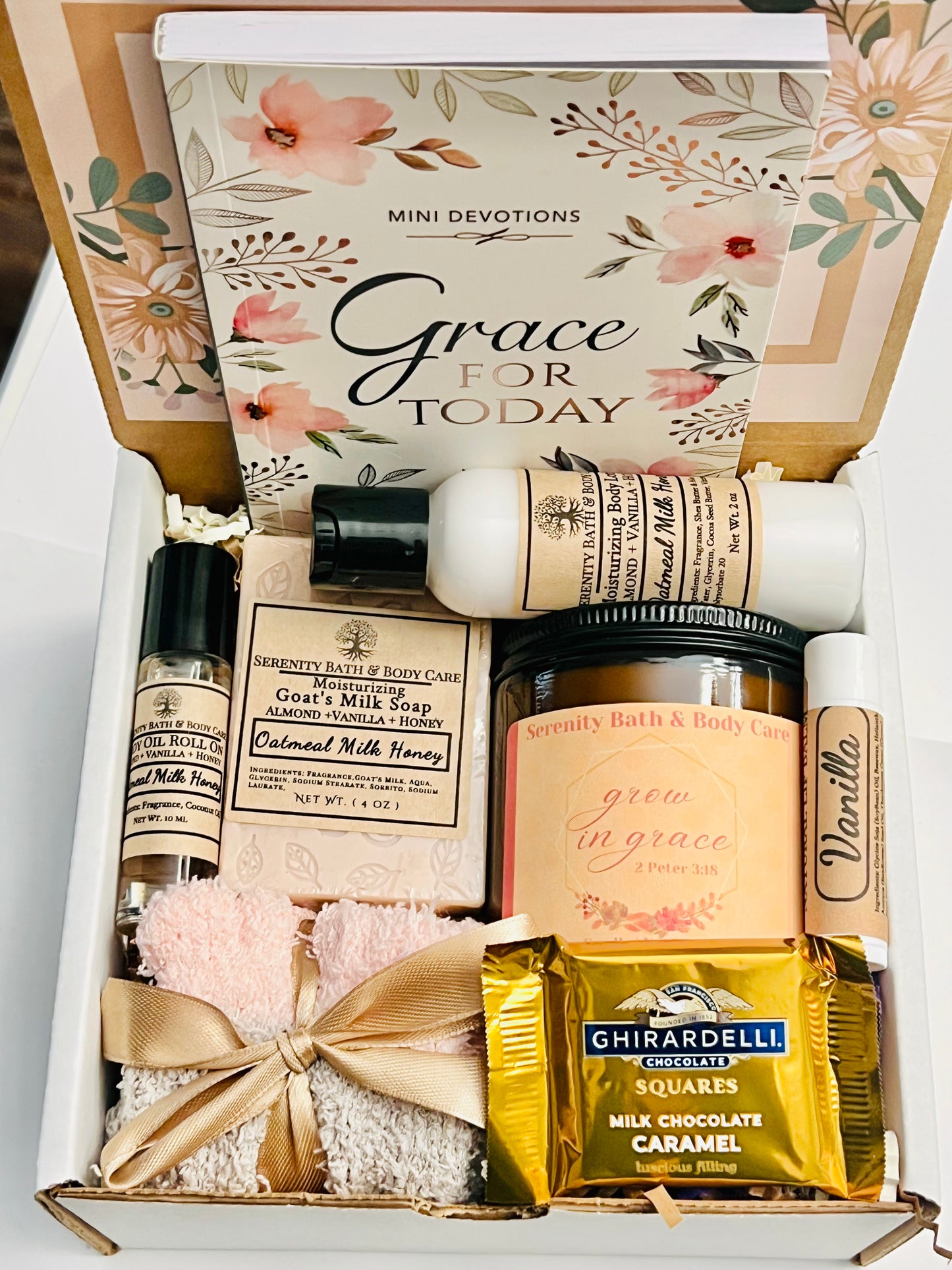 Christian Devotional Gift Box for Women – Grace for Today Devotional, Self Care Spa Box, Bible Verse Gift, Encouragement, Birthday, Get Well, Thinking of You