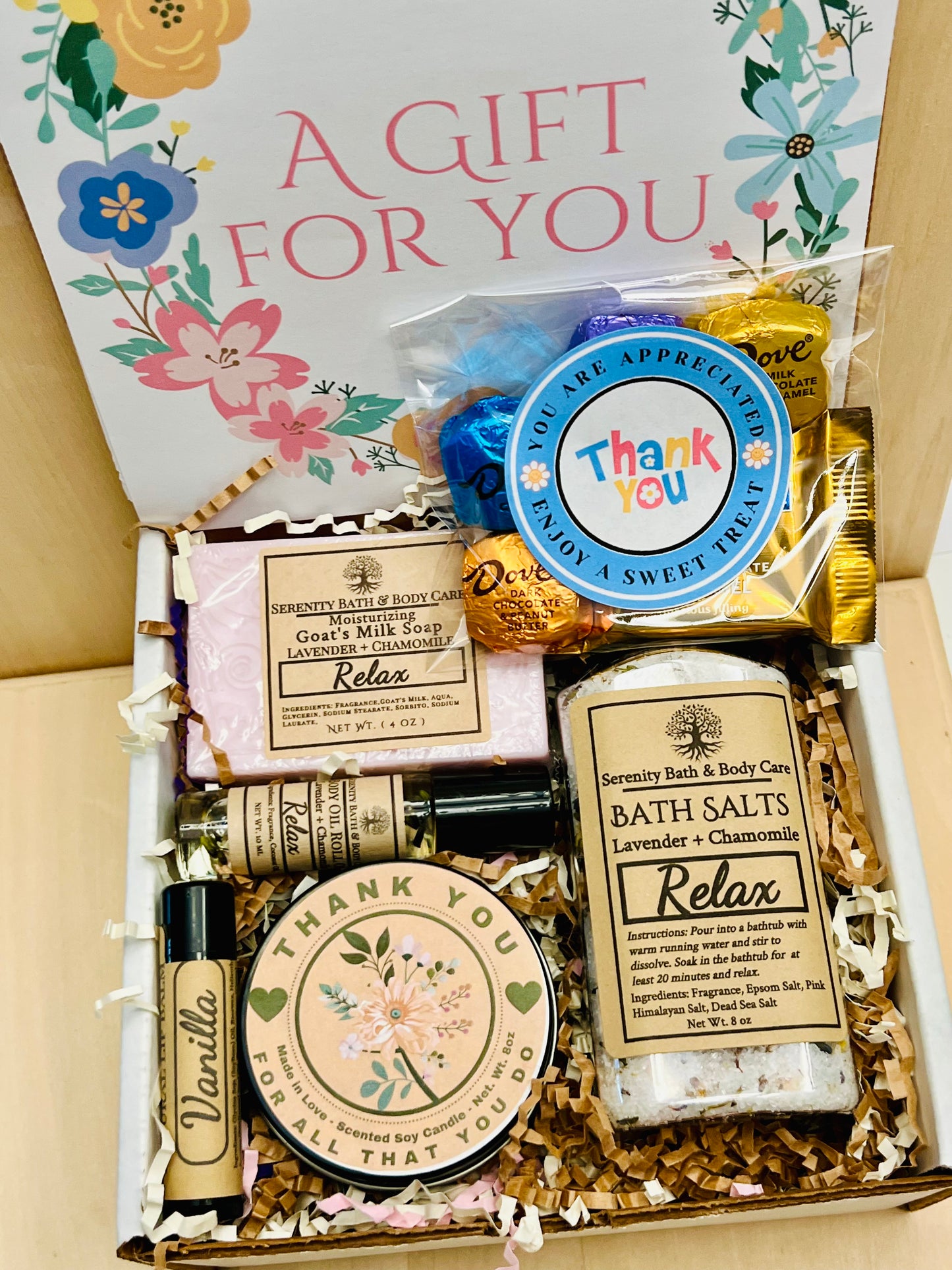 A Thank you Spa Gift Box, Employee Gifts, Co-Worker Gift, Employee Appreciation Gifts, Self Care Gift Box for Women, Birthday Gifts for Her Gifts