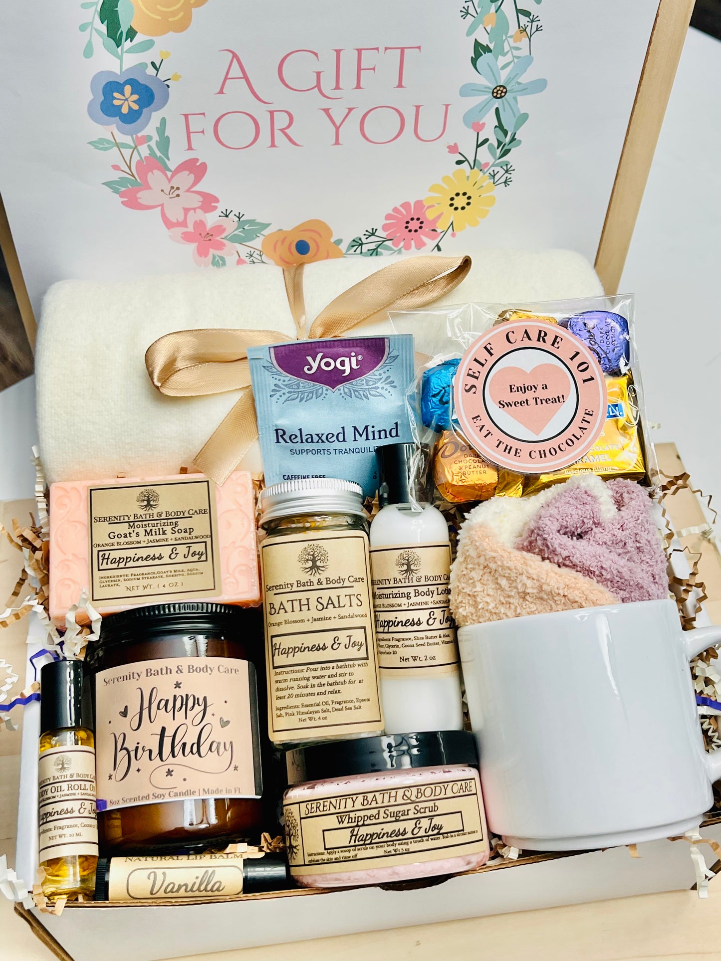 Birthday Spa Gift Box for Her, Mom Birthday Gift, Self Care Package, Thank you Gift, Thinking of you, Relaxation Birthday Gift Box, Pamper Gift Box for Women