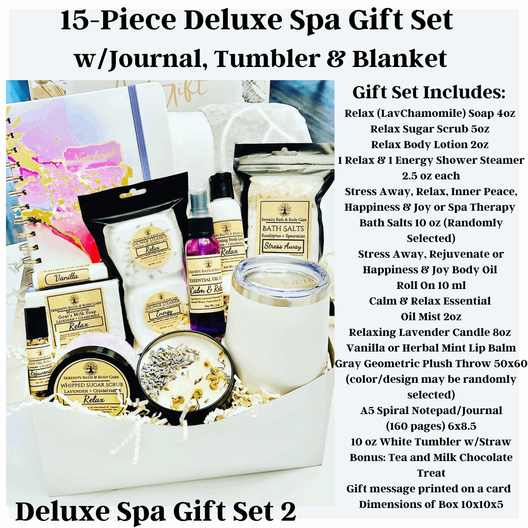 Deluxe 22-Piece Spa Gift Basket with Blanket| Self Care Gift for Women| Hygge Gifts for Her