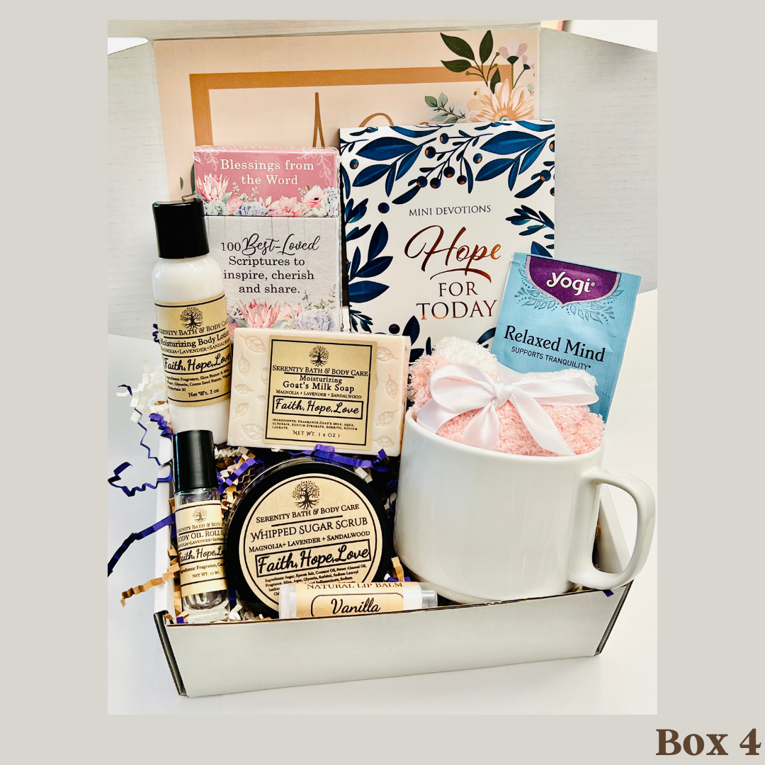 A Christian Devotional Gift Box for Women, Faith, Hope, Love Gift Box, Christmas Gift, Mom Gift, Birthday Gift, Care Package, Spa Gift Basket