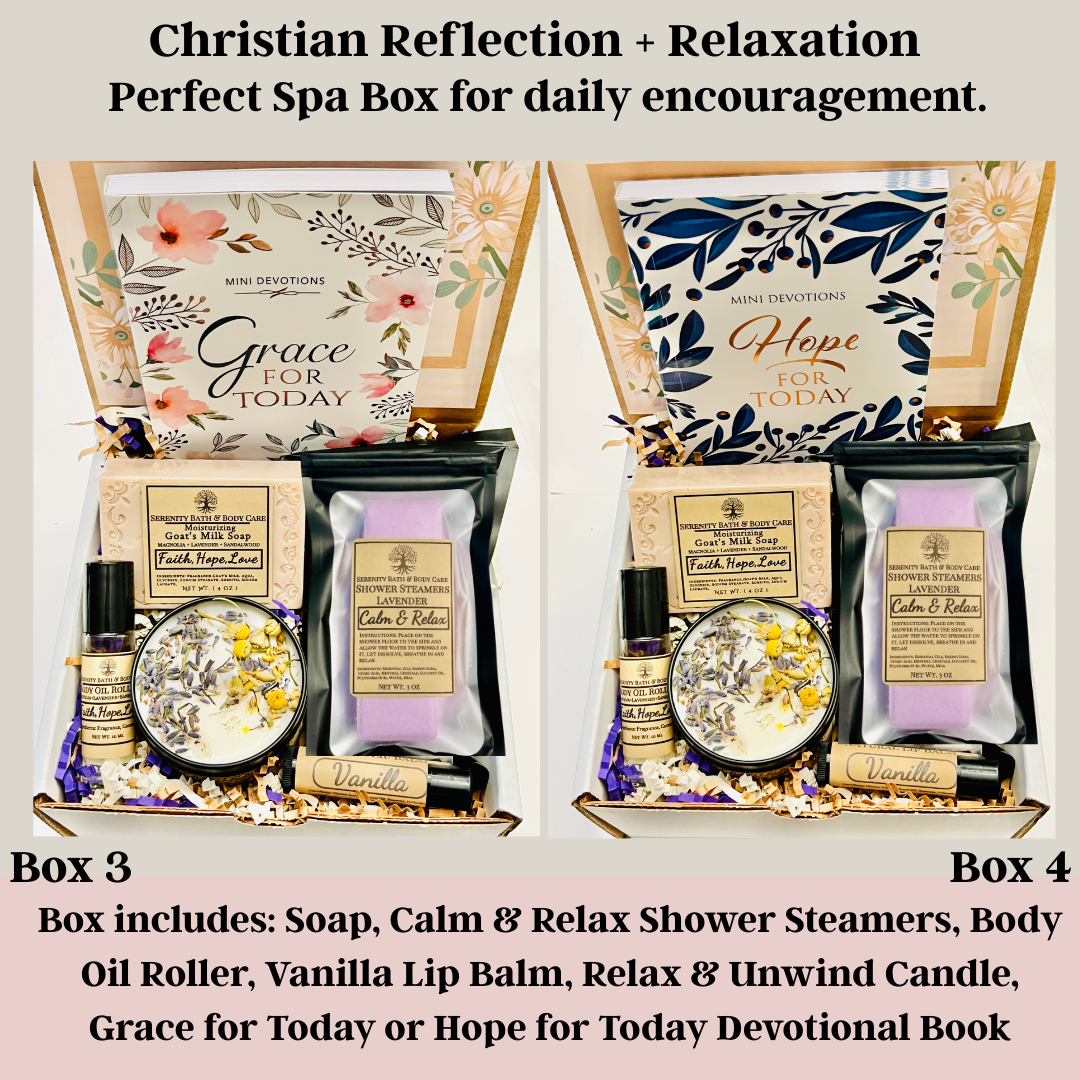 Christian Devotional Gift Box for Women, Faith-Based Self Care Gift for Encouragement, Birthday, Christmas, Thinking of you, or Get Well