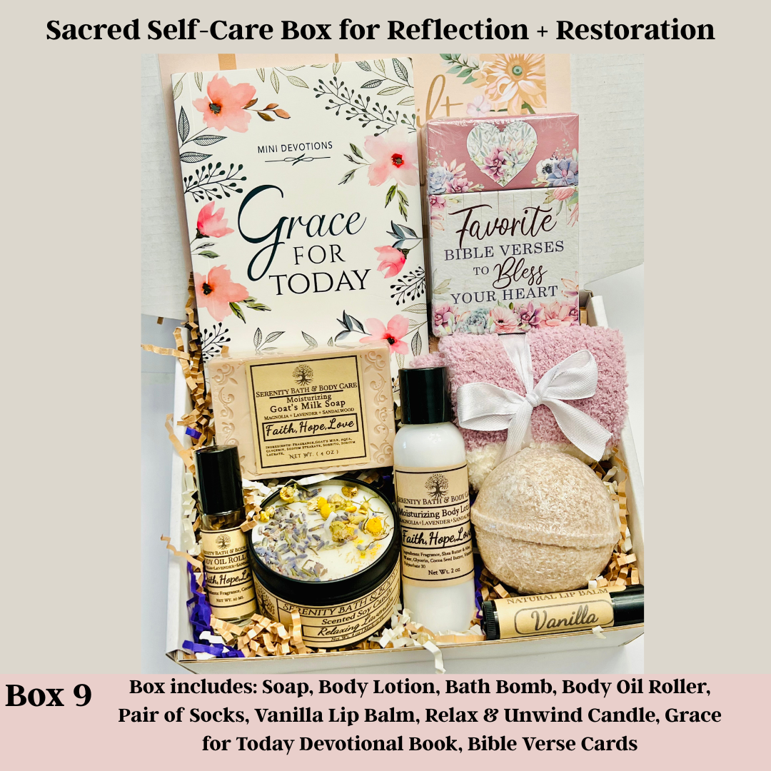 Christian Devotional Gift Box for Women, Faith-Based Self Care Gift for Encouragement, Birthday, Christmas, Thinking of you, or Get Well