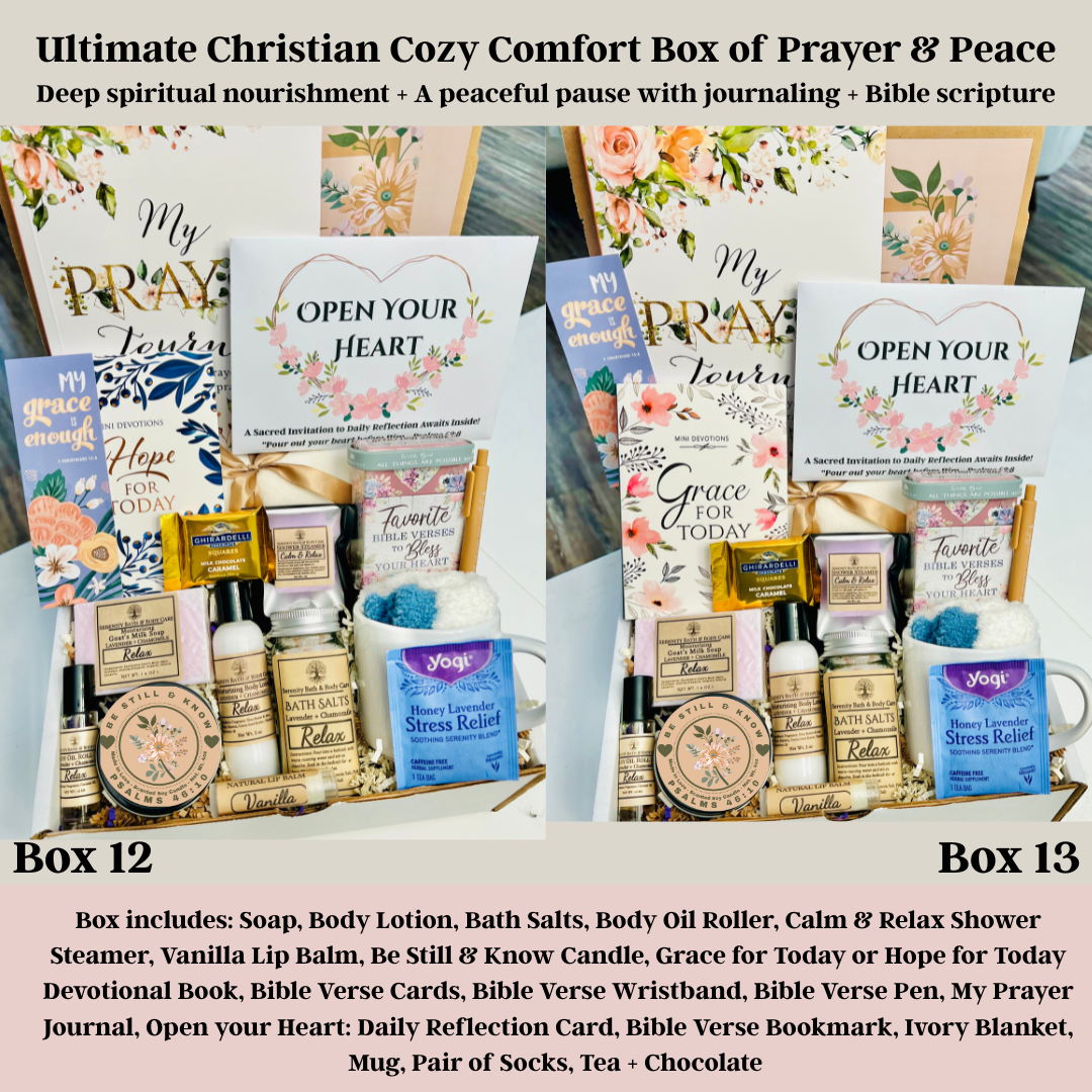 Christian Devotional Gift Box for Women, Faith-Based Self Care Gift for Encouragement, Birthday, Christmas, Thinking of you, or Get Well