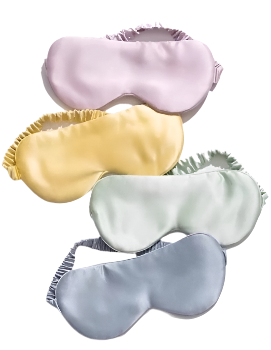 Solid Silk Satin Sleeping Mask Eye Mask- Build a Box