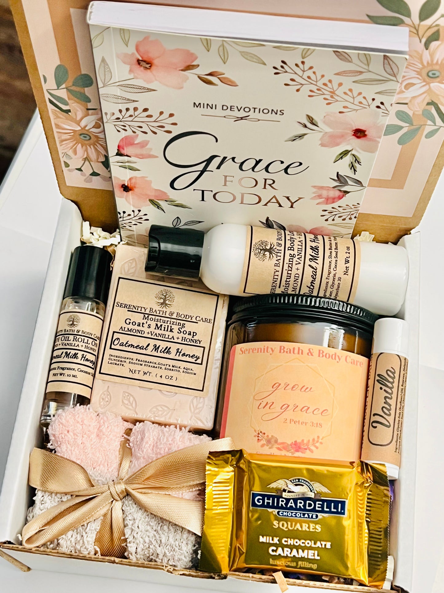 Christian Devotional Gift Box for Women – Grace for Today Devotional, Self Care Spa Box, Bible Verse Gift, Encouragement, Birthday, Get Well, Thinking of You