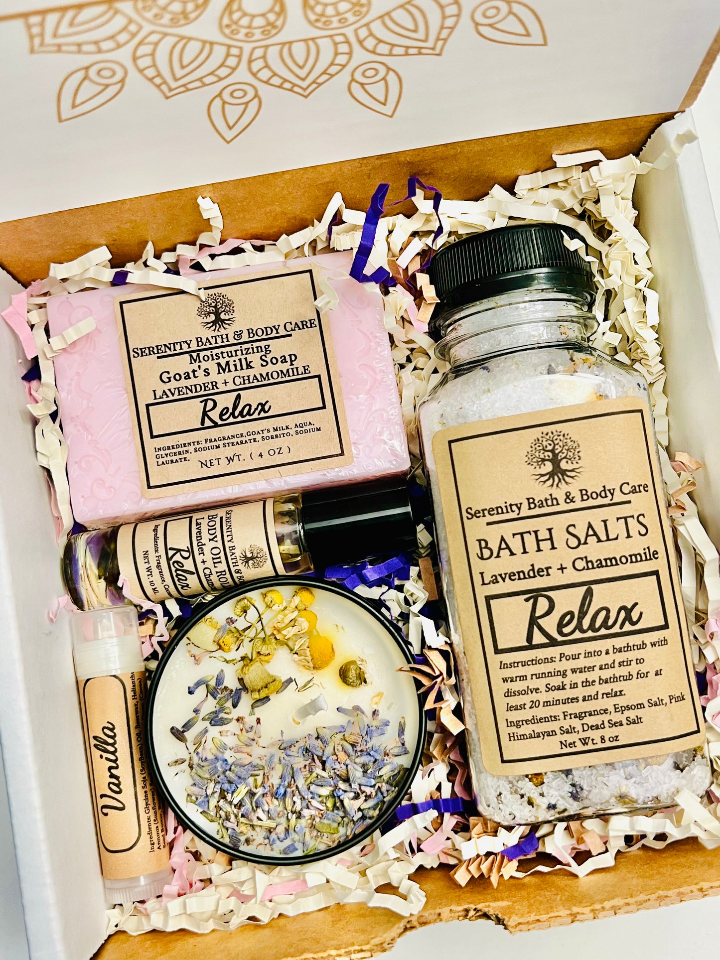 5-Piece Relax Spa Gift Box Birthday Gift, Mother's Day Gift, Valentine's Day Gift, Self Care Package for Her, Thinking of you Gift for Women
