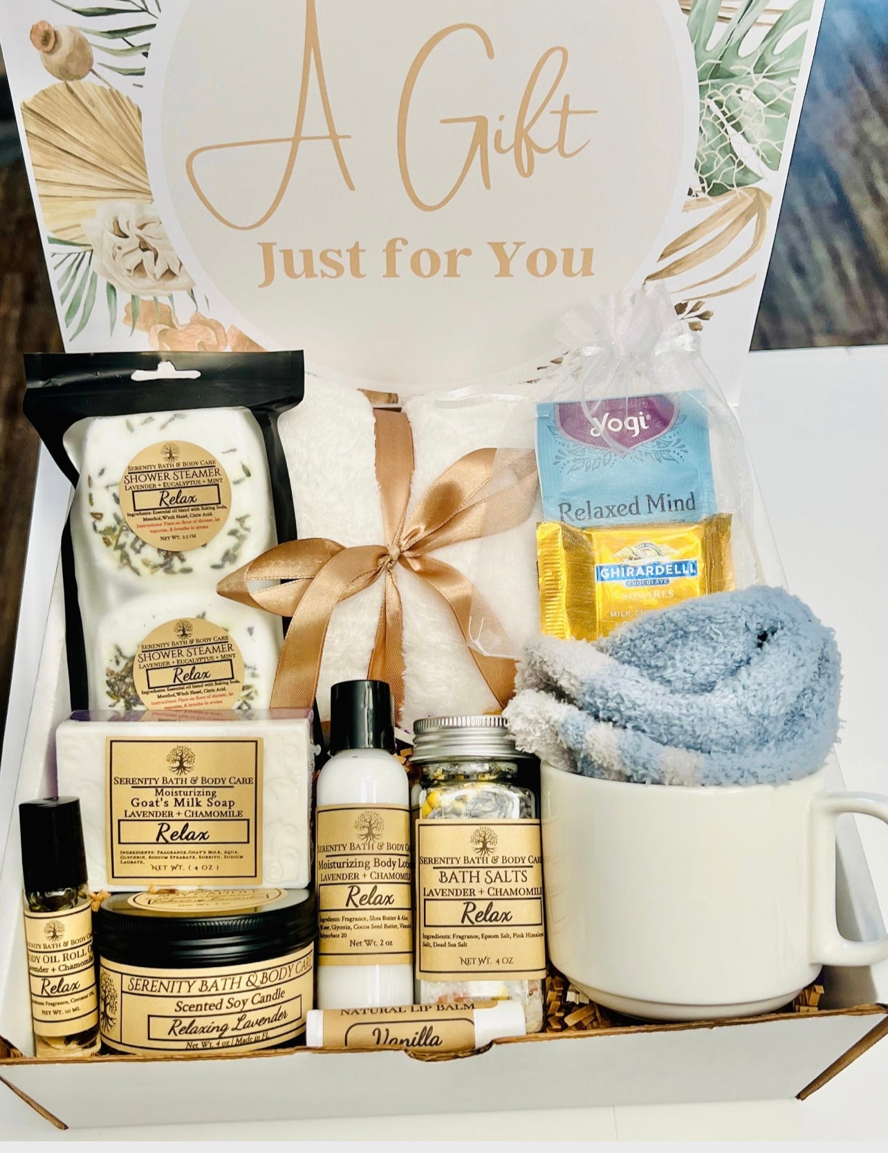 1-A Birthday Gift for Her, Hygge Gift Box with Blanket, Valentine's Day, Mother's Day, Thank you Gift, Sympathy Gift Basket, Christmas Gift for Women