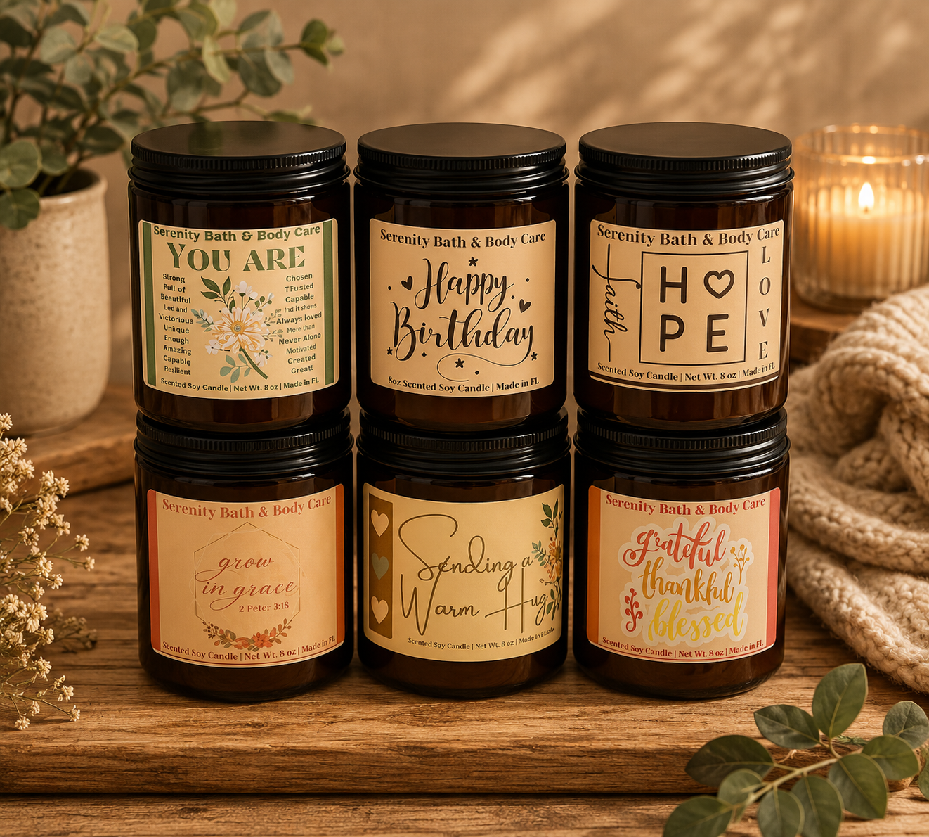 Hand poured Candles| 8oz Soy Candle Gifts | Candle Message Gift| Build a Box