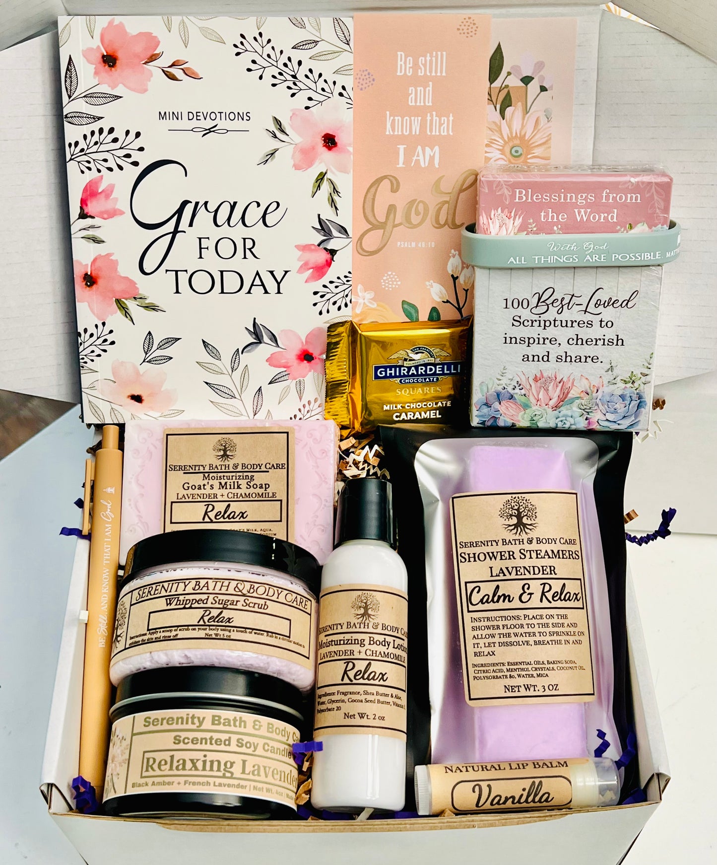Christian Devotional Gift Box | Faith & Self Care Spa Gift for Women for Birthday, Christmas, Thinking of you