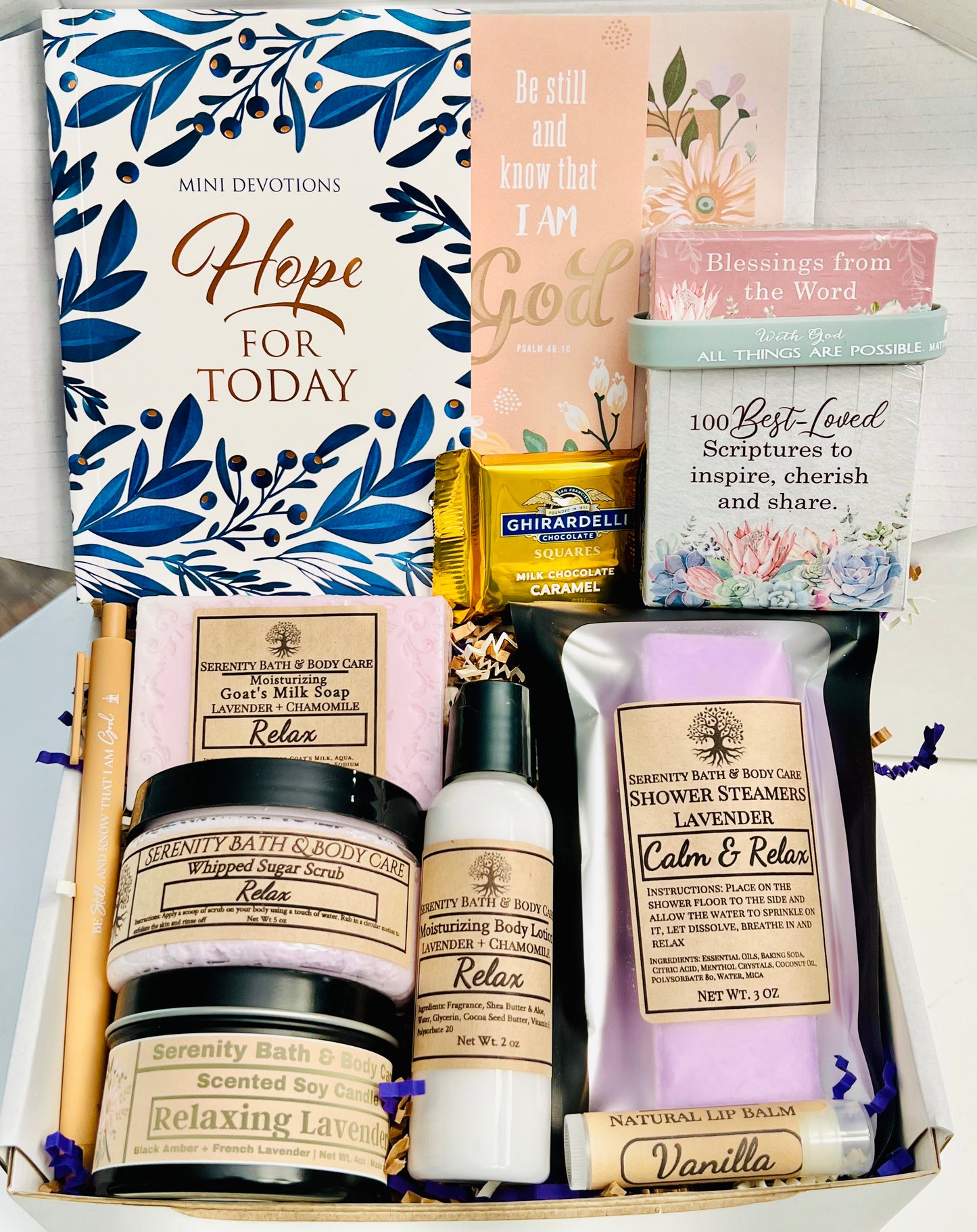 Christian Devotional Gift Box | Faith & Self Care Spa Gift for Women for Birthday, Christmas, Thinking of you