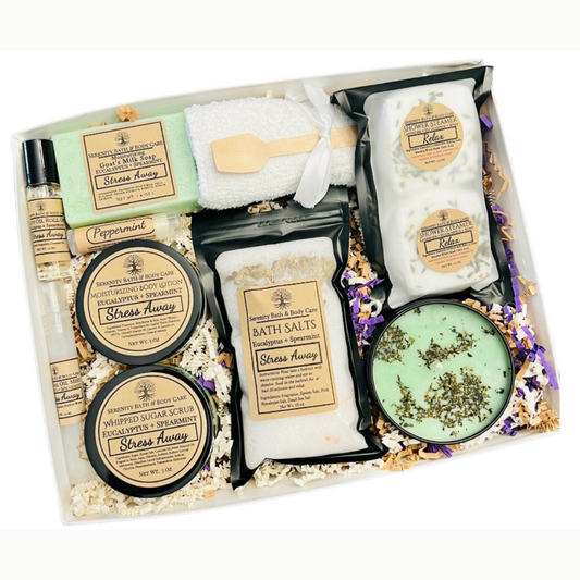 A Gift for Her, Stress Away Spa Gift Box, Self Care Gift Box, Relaxation Bath and Body Spa Gift Set, Employee Gifts, Birthday Gifts, Thank you Gifts, Mom Gifts