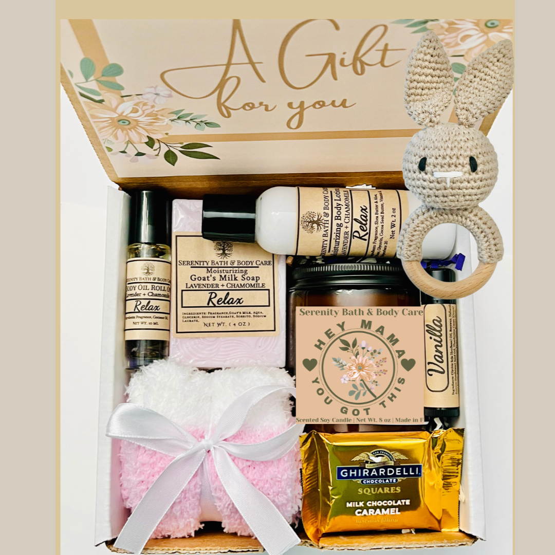 New Mom and New Baby Spa Gift Box, Self Care Package for Her, New Parents Gift Basket, New Mom Gift Basket, Congrats New Mom Gift