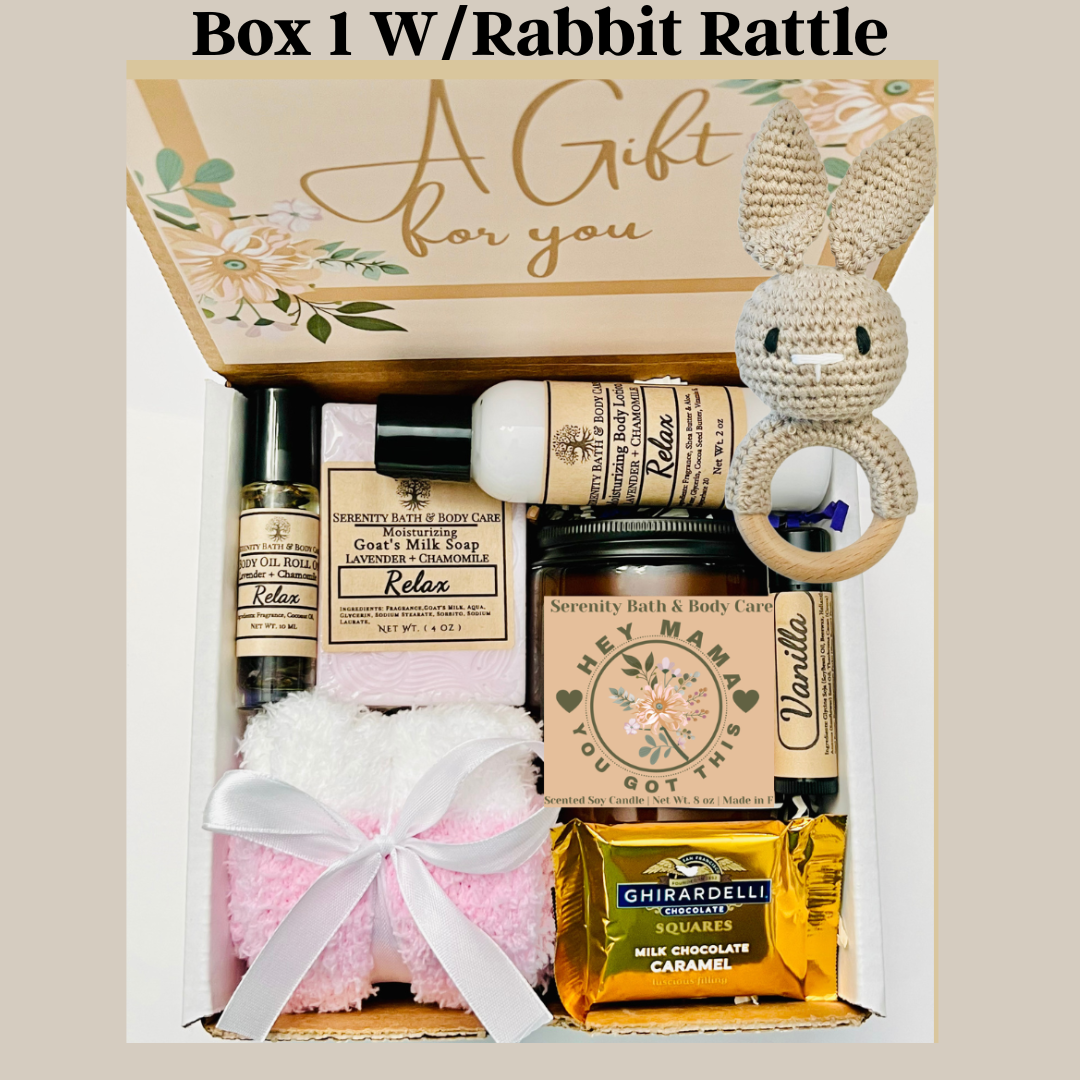 New Mom and New Baby Spa Gift Box, Self Care Package for Her, New Parents Gift Basket, New Mom Gift Basket, Congrats New Mom Gift