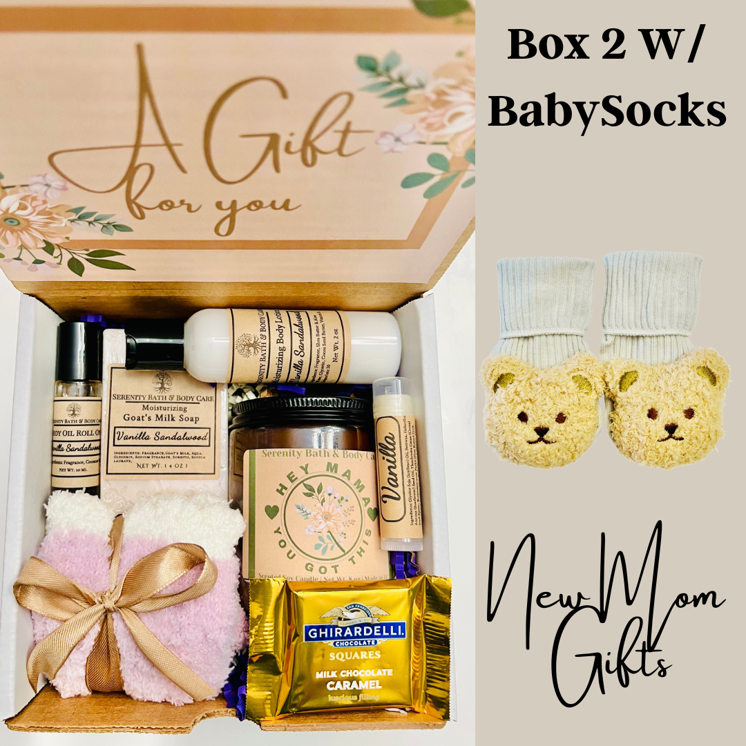 New Mom and New Baby Spa Gift Box, Self Care Package for Her, New Parents Gift Basket, New Mom Gift Basket, Congrats New Mom Gift