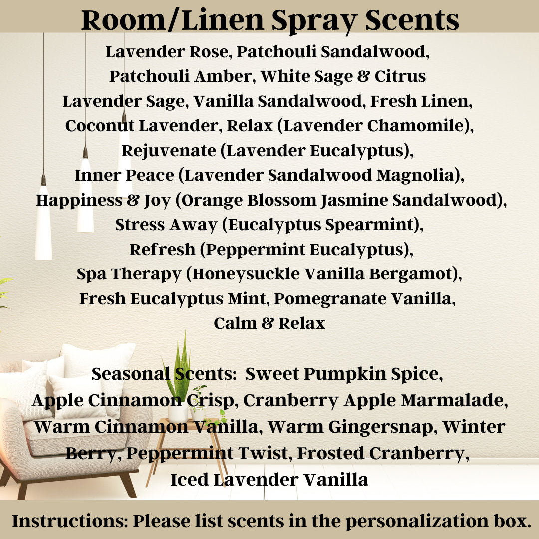 Scented Room/Linen Spray Gift Set| Choose Your Scent| Pillow Mist | Air Freshener| Home Fragrance Gift Set| Home Gift| Christmas Gifts