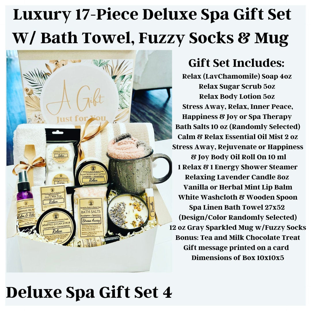 A Deluxe Spa Gift Box for Women, Hygge Gift Box, Self Care Package for Her, Birthday Gift, Wellness Gift Box, Relaxation Gift Basket