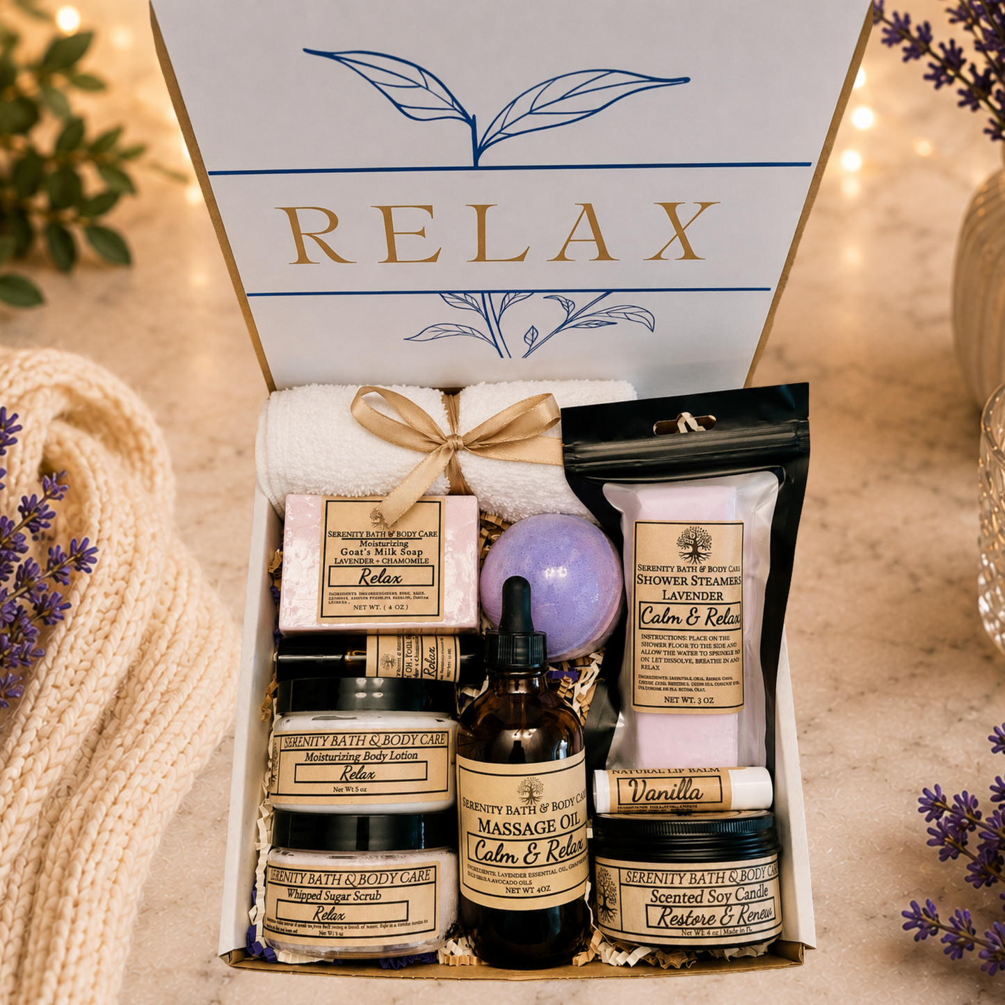 Luxury Spa Gift Box for Women – Relaxation Gift Set for Birthday, Christmas, Thinking of You, Thank you, & Self Care Gift for Her