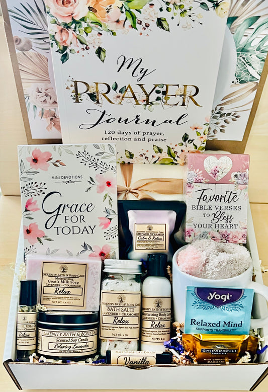 A Christian Gift Box for Her, Inspirational Devotional Christian Gift Box, Christmas Gift Basket, Self Care Pamper Gift Basket for Women