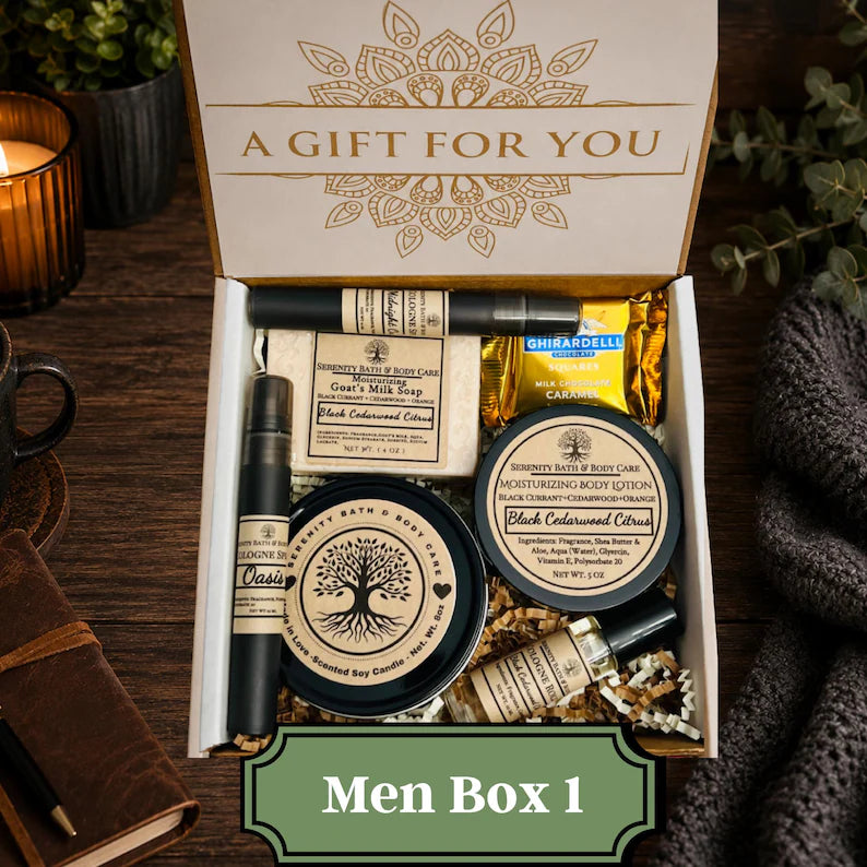 Men Spa Gift Set, Luxurious Self Care Kit for Him, Father's Day & Coworker Gift, Perfect Birthday and Husband Gift, Christmas Gift for Men