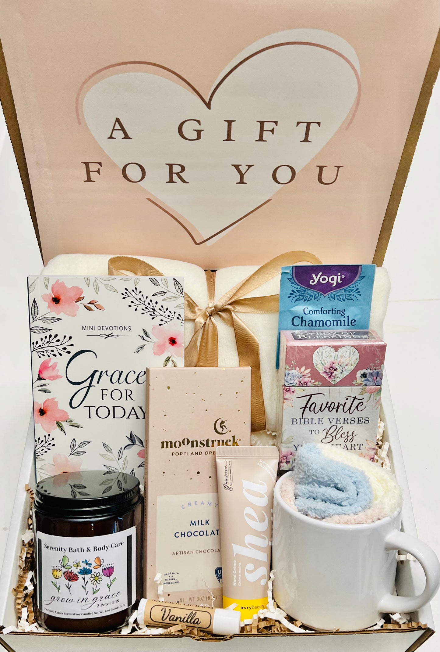 Christian Gift Box for Women — Encouragement & Comfort, Sympathy Gift, Thinking of You, Christmas Gift Basket
