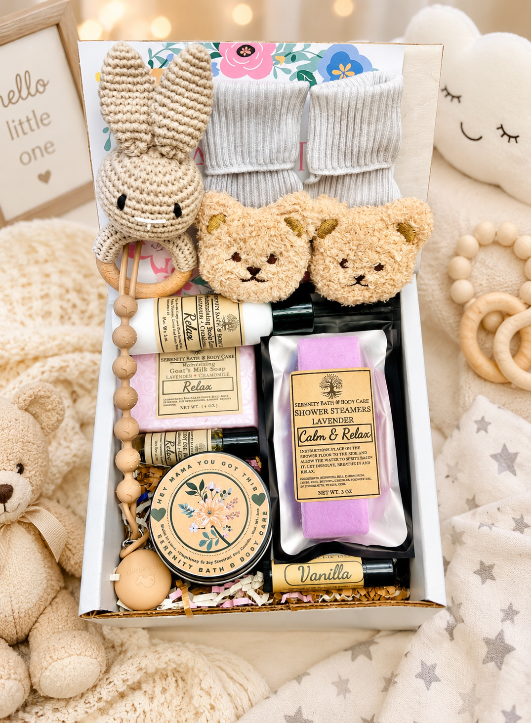 New Mom and New Baby Spa Gift Box, Self Care Package for Her, New Parents Gift Basket, New Mom Gift Basket, Congrats New Mom Gift