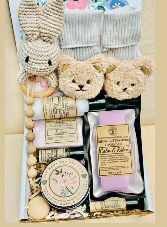 New Mom and New Baby Spa Gift Box, Self Care Package for Her, New Parents Gift Basket, New Mom Gift Basket, Congrats New Mom Gift