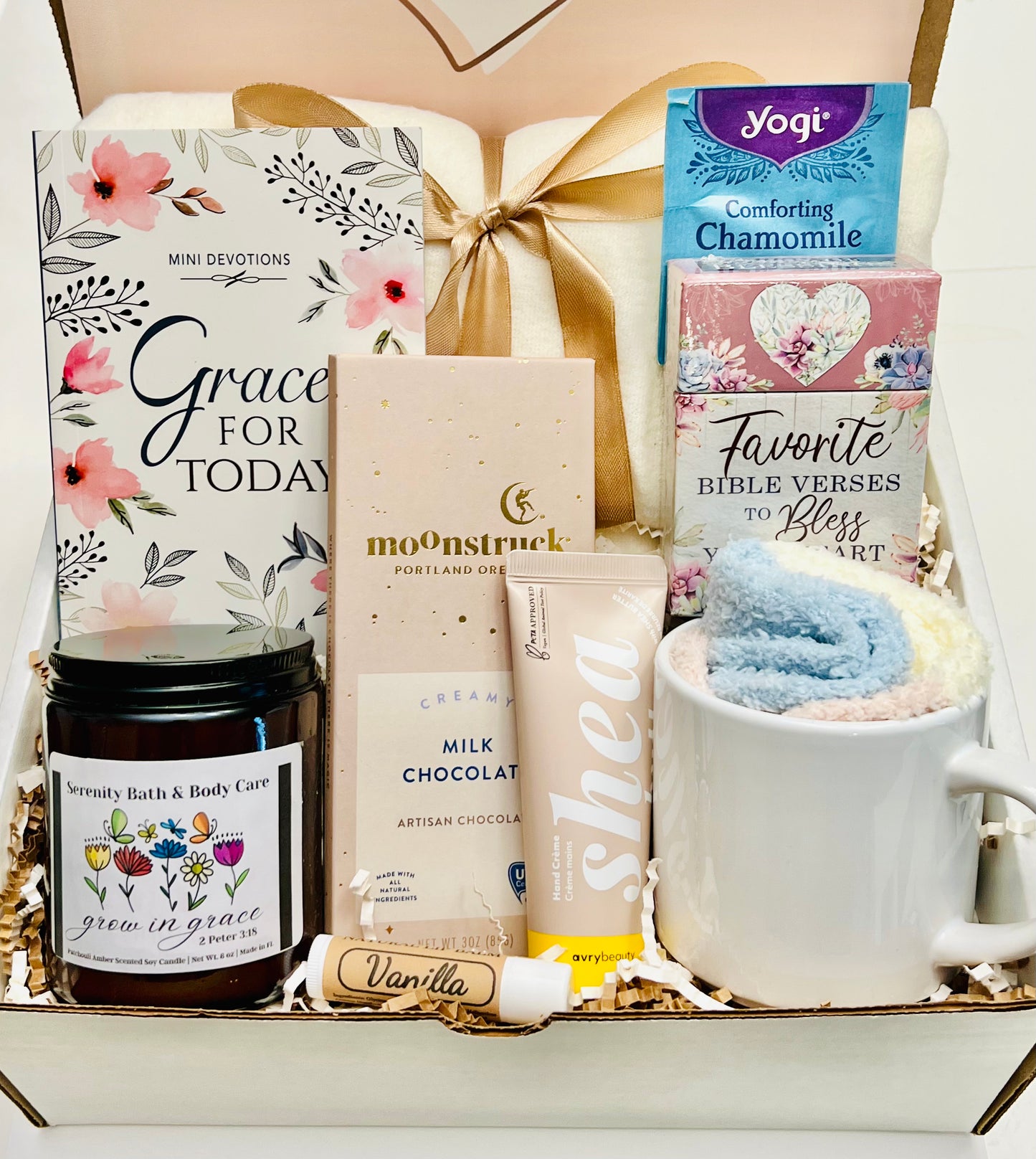 Christian Gift Box for Women — Encouragement & Comfort, Sympathy Gift, Thinking of You, Christmas Gift Basket