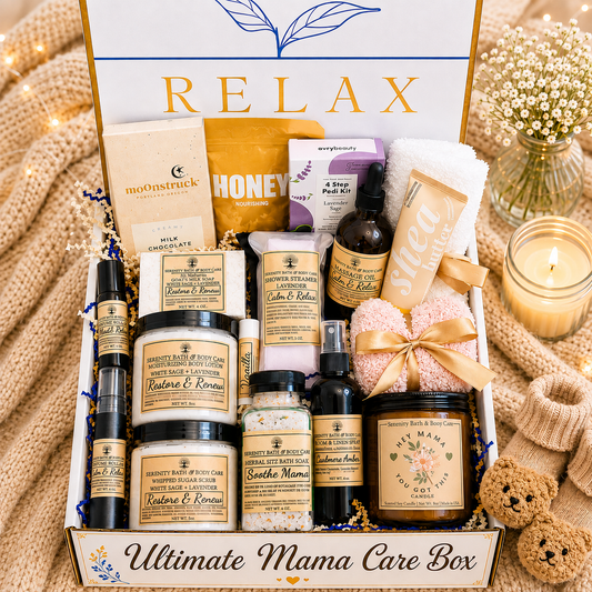 Deluxe New Mom Gift Box, Ultimate Mama Care Package, Postpartum Care Package, Self Care Gift for New Mom