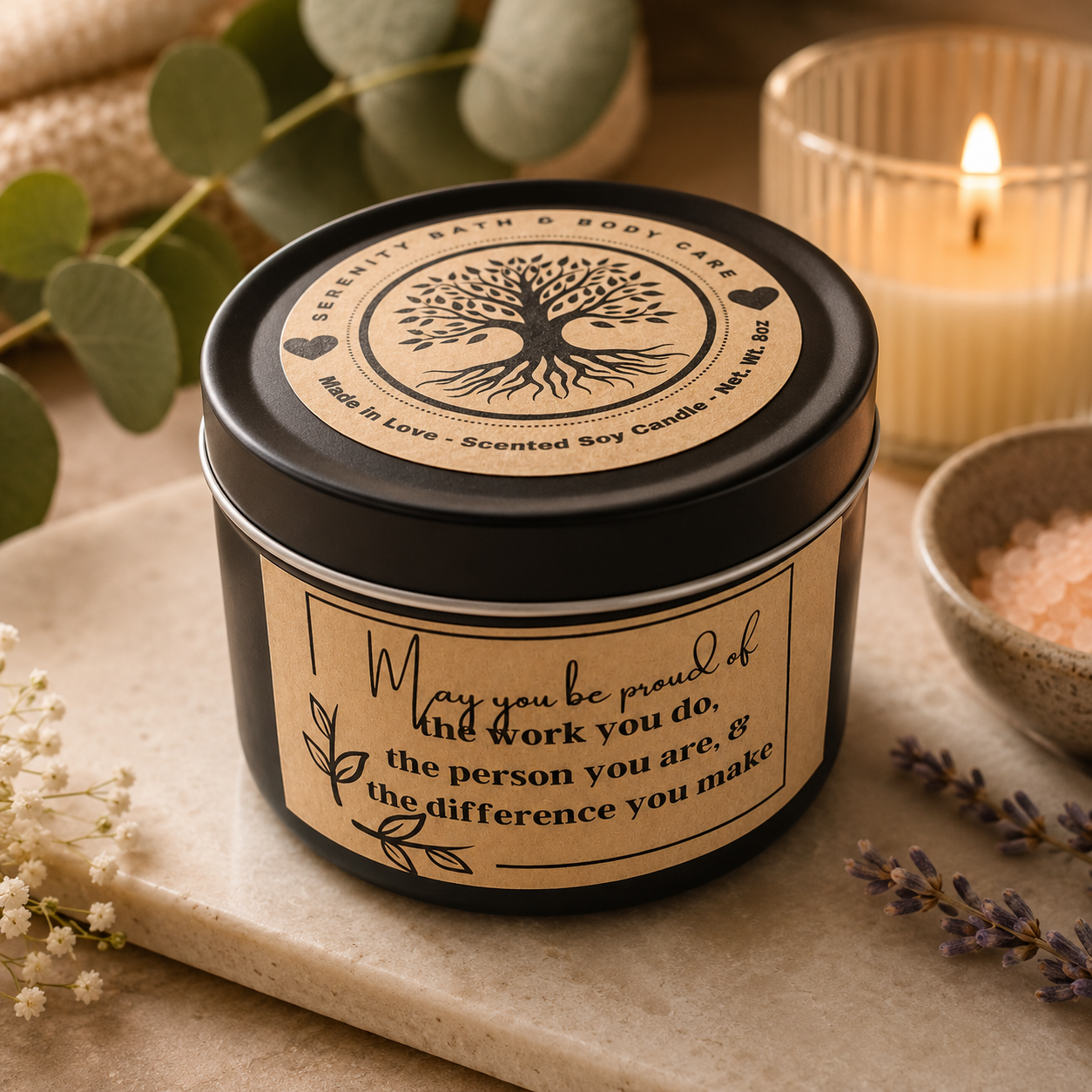 Bulk Inspirational Candles 8oz| Wholesale Candle Gifts-Set of 10- Employee Appreciation Gifts, Corporate Gifts, Thank you Gifts, Staff Gifts, Administrative Professional Gifts