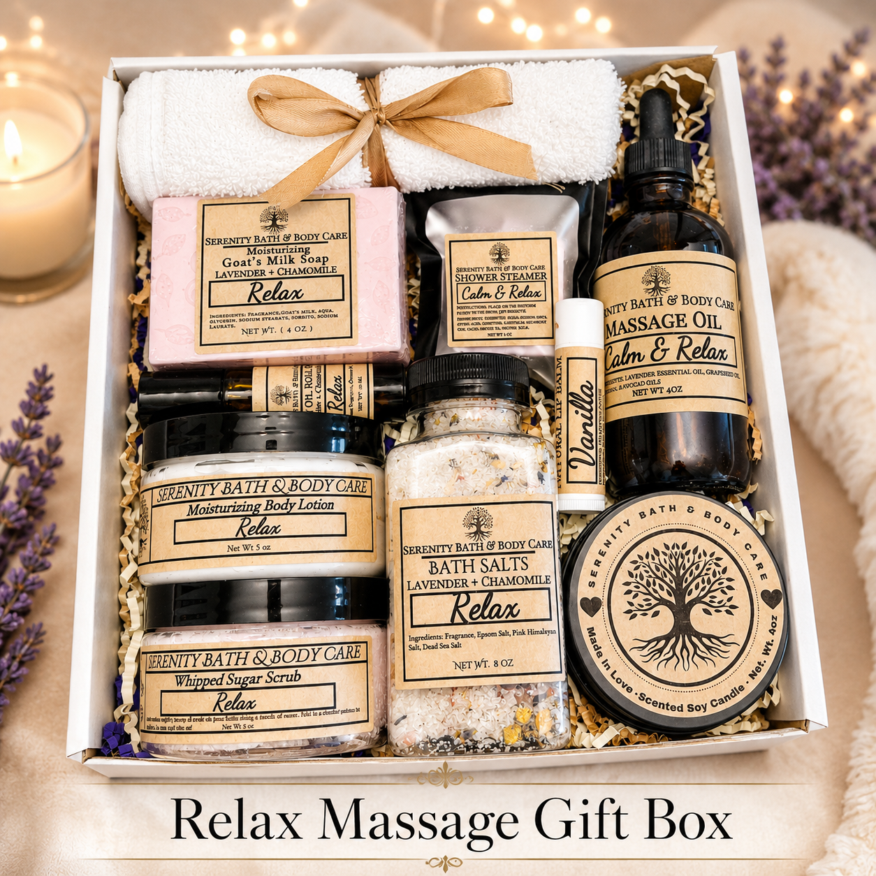 Spa Gift Box for Women – Relaxation Gift Set for Birthday, Christmas, Thinking of You, Thank you, & Self Care Gift for Her