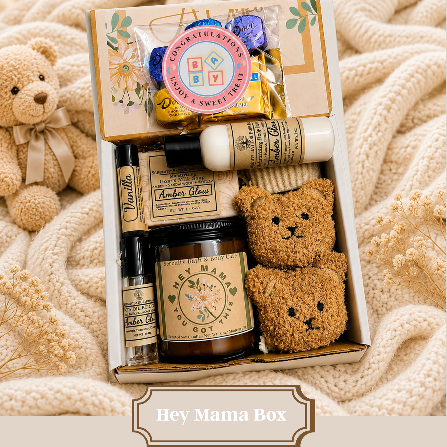 New Mom and New Baby Spa Gift Box, Self Care Package for Her, New Parents Gift Basket, New Mom Gift Basket, Congrats New Mom Gift