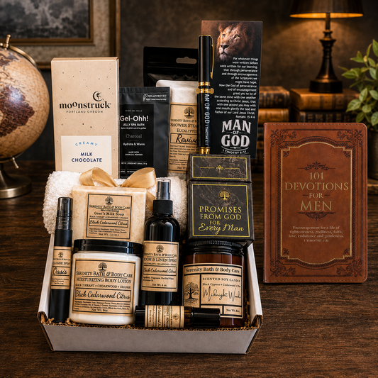 Deluxe Men's Christian Devotional Gift Box full contents