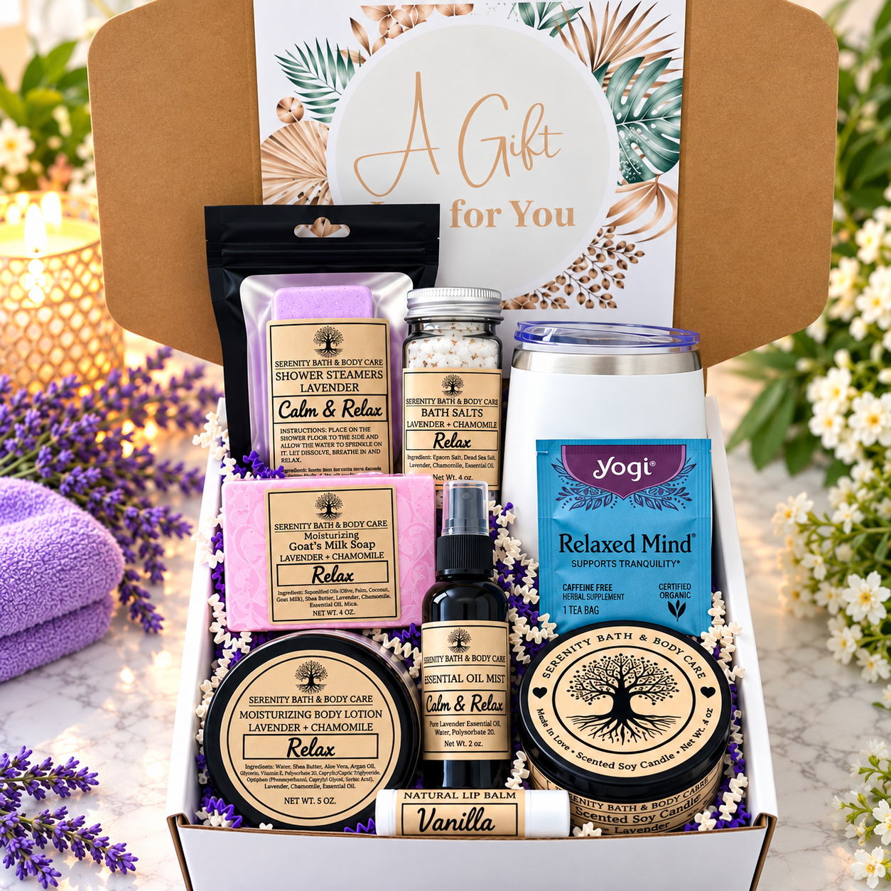 Self Care Gift Box for Women, Spa Gift Box, Birthday Gift for Women, Christmas Gift, Thinking of You Gift, Relaxation Gift Basket