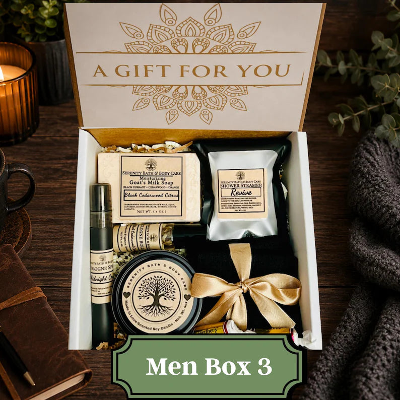 Men Spa Gift Set, Luxurious Self Care Kit for Him, Father's Day & Coworker Gift, Perfect Birthday and Husband Gift, Christmas Gift for Men