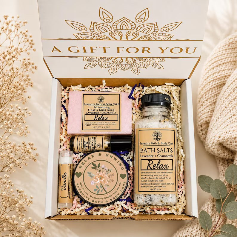 Relax Spa Gift Box Birthday Gift, Mother's Day Gift, Valentine's Day Gift, Self Care Package for Her, Thinking of you Gift for Women