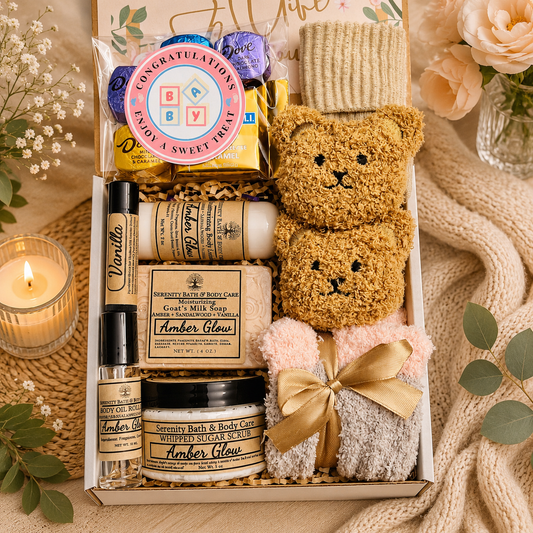 New Mom and New Baby Spa Gift Box, Self Care Package for Her, New Parents Gift Basket, New Mom Gift Basket, Congrats New Mom Gift