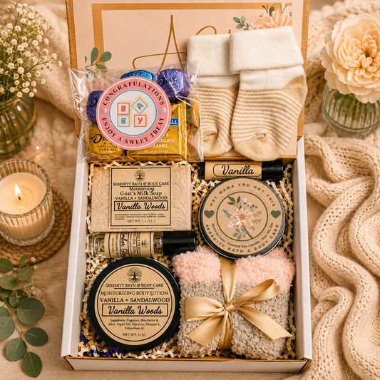 New Mom and New Baby Spa Gift Box, Self Care Package for Her, New Parents Gift Basket, New Mom Gift Basket, Congrats New Mom Gift