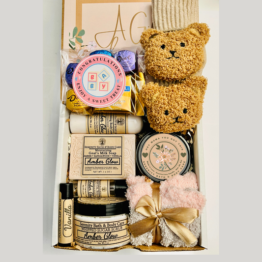 New Mom and New Baby Spa Gift Box, Self Care Package for Her, New Parents Gift Basket, New Mom Gift Basket, Congrats New Mom Gift