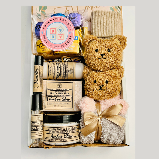 New Mom and New Baby Spa Gift Box, Self Care Package for Her, New Parents Gift Basket, New Mom Gift Basket, Congrats New Mom Gift